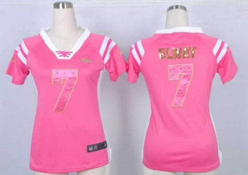NEW Women Jerseys Denver Broncos 7 john elway Pink(fashion Rhinestone sequins) NEW Women Jerseys Denver Broncos 7 john elway Pink(fashion Rhinestone sequins)