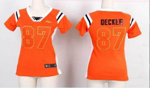 NEW Women Jerseys Denver Broncos 87 Eric Decker Orange(fashion Rhinestone sequins) NEW Women Jerseys Denver Broncos 87 Eric Decker Orange(fashion Rhinestone sequins)