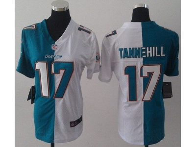 NEW Women Miami Dolphins #17 Ryan Tannehill white-green(Elite split) NEW Women Miami Dolphins #17 Ryan Tannehill white-green(Elite split)