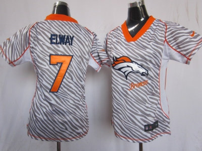 NEW Women NFL Denver Broncos #7 John Elway jerseys(fem fan zebra) NEW Women NFL Denver Broncos #7 John Elway jerseys(fem fan zebra)