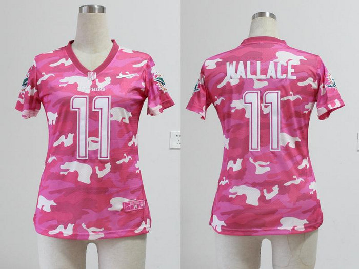 NEW women nfl jerseys Miami Dolphins 11 Mike Wallace pink(fashion camo)