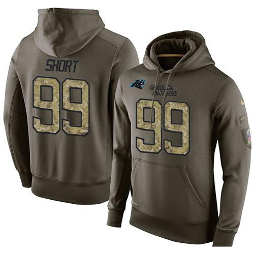 NFL Men's Nike Carolina Panthers #99 Kawann Short Stitched Green Olive Salute To Service KO Performance Hoodie NFL Men's Nike Carolina Panthers #99 Kawann Short Stitched Green Olive Salute To Service KO Performance Hoodie