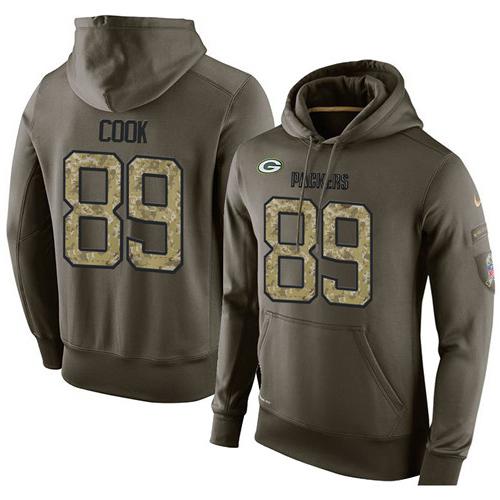 NFL Men's Nike Green Bay Packers #89 Jared Cook Stitched Green Olive Salute To Service KO Performance Hoodie NFL Men's Nike Green Bay Packers #89 Jared Cook Stitched Green Olive Salute To Service KO Performance Hoodie