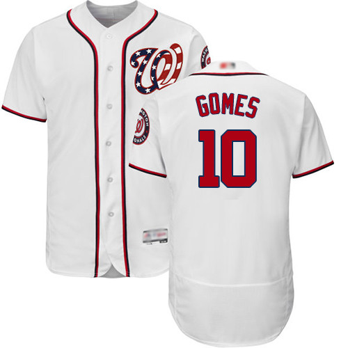 Nationals #10 Yan Gomes White Flexbase Authentic Collection Stitched Baseball Jersey Nationals #10 Yan Gomes White Flexbase Authentic Collection Stitched Baseball Jersey