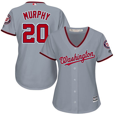 Nationals #20 Daniel Murphy Grey Road Women's Stitched MLB Jersey Nationals #20 Daniel Murphy Grey Road Women's Stitched MLB Jersey