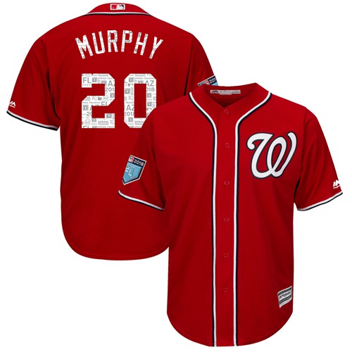 Nationals #20 Daniel Murphy Red 2018 Spring Training Cool Base Stitched MLB Jersey Nationals #20 Daniel Murphy Red 2018 Spring Training Cool Base Stitched MLB Jersey