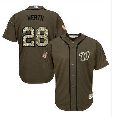 Nationals #28 Jayson Werth Green Salute to Service Stitched MLB Jersey