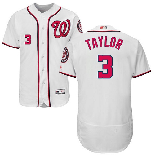 Nationals #3 Michael Taylor White Flexbase Authentic Collection Stitched MLB Jersey Nationals #3 Michael Taylor White Flexbase Authentic Collection Stitched MLB Jersey