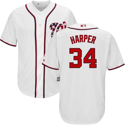 Nationals #34 Bryce Harper White New Cool Base Stitched MLB Jersey Nationals #34 Bryce Harper White New Cool Base Stitched MLB Jersey