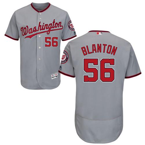 Nationals #56 Joe Blanton Grey Flexbase Authentic Collection Stitched MLB Jersey Nationals #56 Joe Blanton Grey Flexbase Authentic Collection Stitched MLB Jersey