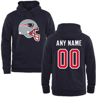 New England Patriots Navy Custom Name & Number Helmet Pullover Hoodie New England Patriots Navy Custom Name & Number Helmet Pullover Hoodie