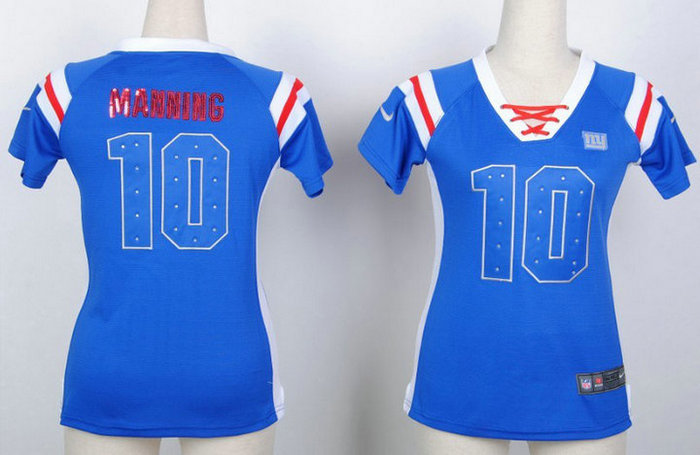 New York Giants 10 Eli Manning Womens Draft Him Shimmer V-Neck T-Shirt - Royal Blue New York Giants 10 Eli Manning Womens Draft Him Shimmer V-Neck T-Shirt - Royal Blue
