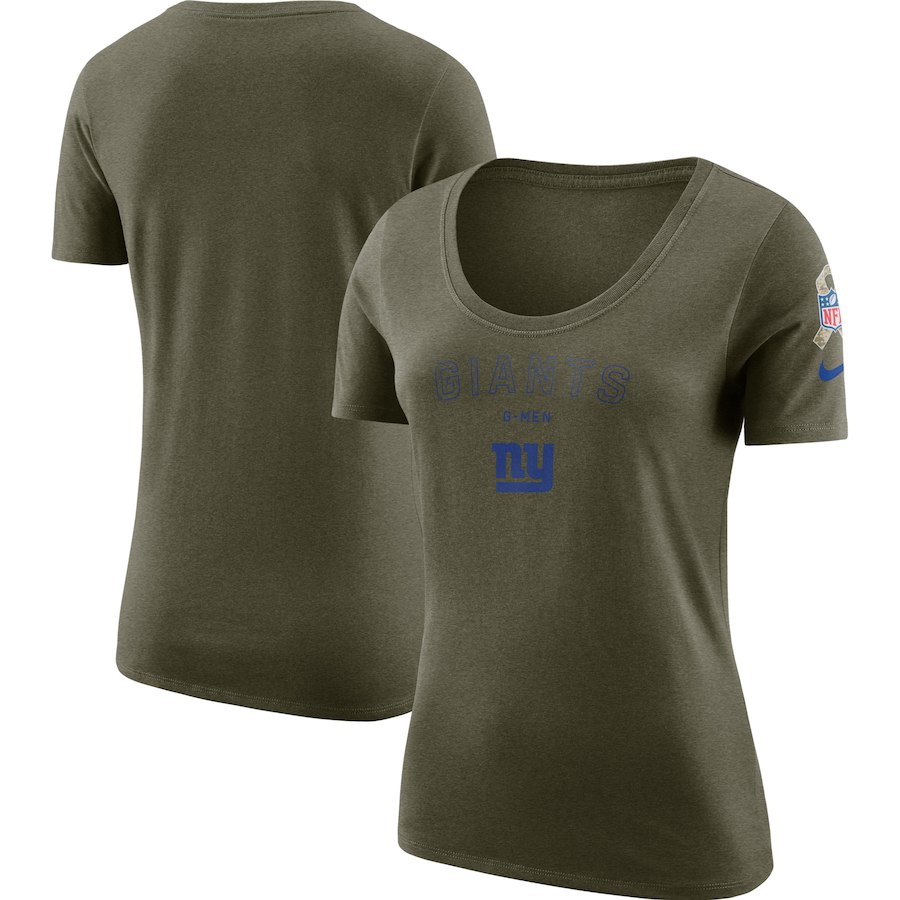 New York Giants Nike Women's Salute To Service Legend Scoop Neck T-Shirt Olive New York Giants Nike Women's Salute To Service Legend Scoop Neck T-Shirt Olive