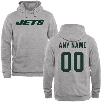 New York Jets Steel Custom Name & Number Wordmark Pullover Hoodie New York Jets Steel Custom Name & Number Wordmark Pullover Hoodie