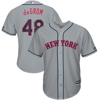 New York Mets Jacob deGrom Majestic 2017 Stars & Stripes Cool Base Player Jersey - Gray New York Mets Jacob deGrom Majestic 2017 Stars & Stripes Cool Base Player Jersey - Gray