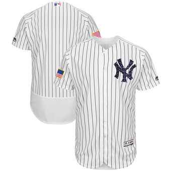 New York Yankees Majestic 2017 Stars & Stripes Authentic Collection FlexBase Team Jersey - White New York Yankees Majestic 2017 Stars & Stripes Authentic Collection FlexBase Team Jersey - White