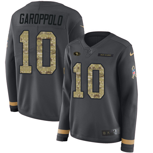 Nike 49ers #10 Jimmy Garoppolo Anthracite Salute to Service