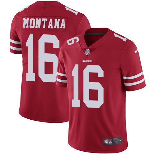 Nike 49ers #16 Joe Montana Red Team Color Youth Stitched NFL Vapor Untouchable Limited Jersey Nike 49ers #16 Joe Montana Red Team Color Youth Stitched NFL Vapor Untouchable Limited Jersey