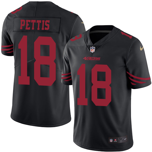 Nike 49ers #18 Dante Pettis Black Youth Stitched NFL Limited Rush Jersey Nike 49ers #18 Dante Pettis Black Youth Stitched NFL Limited Rush Jersey