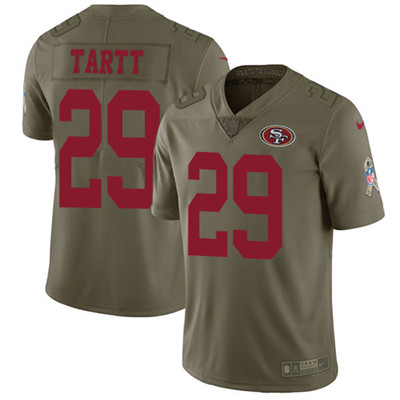 Nike 49ers #29 Jaquiski Tartt Olive Men's Stitched NFL Limited 2017 Salute To Service Jersey Nike 49ers #29 Jaquiski Tartt Olive Men's Stitched NFL Limited 2017 Salute To Service Jersey