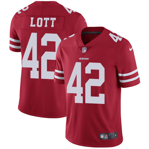 Nike 49ers #42 Ronnie Lott Red Team Color Men's Stitched NFL Vapor Untouchable Limited Jersey Nike 49ers #42 Ronnie Lott Red Team Color Men's Stitched NFL Vapor Untouchable Limited Jersey