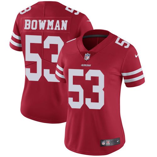 Nike 49ers #53 NaVorro Bowman Red Team Color Women's Stitched NFL Vapor Untouchable Limited Jersey Nike 49ers #53 NaVorro Bowman Red Team Color Women's Stitched NFL Vapor Untouchable Limited Jersey