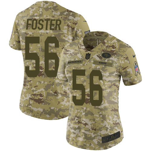 Nike 49ers #56 Reuben Foster Camo Women's Stitched NFL Limited 2018 Salute to Service Jersey Nike 49ers #56 Reuben Foster Camo Women's Stitched NFL Limited 2018 Salute to Service Jersey