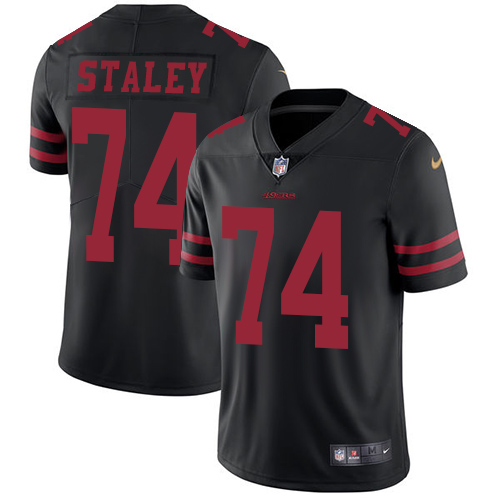 Nike 49ers #74 Joe Staley Black Alternate Men's Stitched NFL Vapor Untouchable Limited Jersey Nike 49ers #74 Joe Staley Black Alternate Men's Stitched NFL Vapor Untouchable Limited Jersey