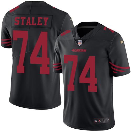 Nike 49ers #74 Joe Staley Black Men's Stitched NFL Limited Rush Jersey Nike 49ers #74 Joe Staley Black Men's Stitched NFL Limited Rush Jersey