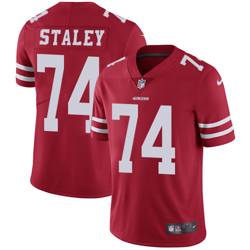 Nike 49ers #74 Joe Staley Red Team Color Men's Stitched NFL Vapor Untouchable Limited Jersey Nike 49ers #74 Joe Staley Red Team Color Men's Stitched NFL Vapor Untouchable Limited Jersey