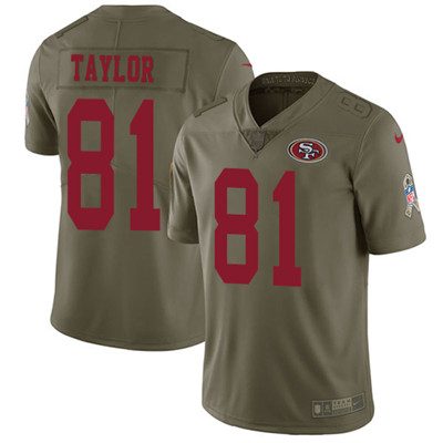 Nike 49ers #81 Trent Taylor Olive Youth Stitched NFL Limited 2017 Salute to Service Jersey