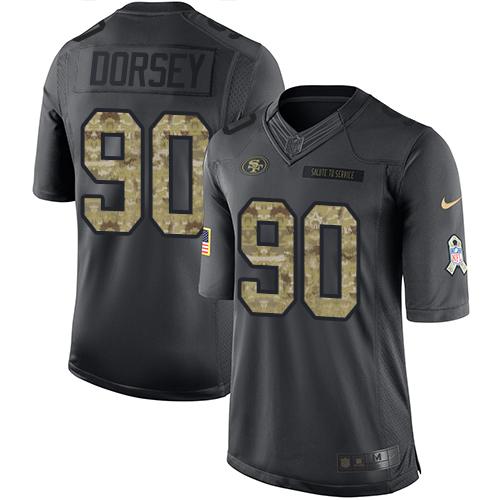 Nike 49ers #90 Glenn Dorsey Black Men's Stitched NFL Limited 2016 Salute to Service Jersey Nike 49ers #90 Glenn Dorsey Black Men's Stitched NFL Limited 2016 Salute to Service Jersey