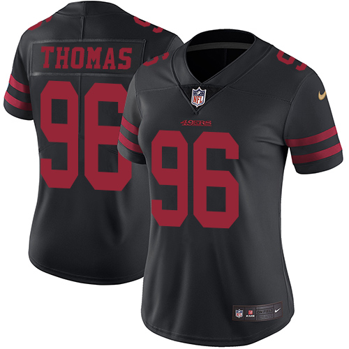 Nike 49ers #96 Solomon Thomas Black Alternate Women's Stitched NFL Vapor Untouchable Limited Jersey