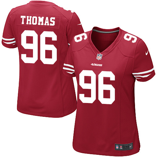 Nike 49ers #96 Solomon Thomas Red Team Color Women's Stitched NFL Elite Jersey Nike 49ers #96 Solomon Thomas Red Team Color Women's Stitched NFL Elite Jersey