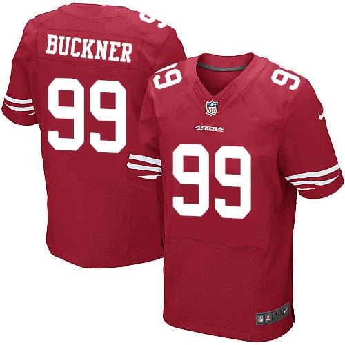 Nike 49ers #99 DeForest Buckner Red Team Color Men's Stitched NFL Elite Jersey Nike 49ers #99 DeForest Buckner Red Team Color Men's Stitched NFL Elite Jersey