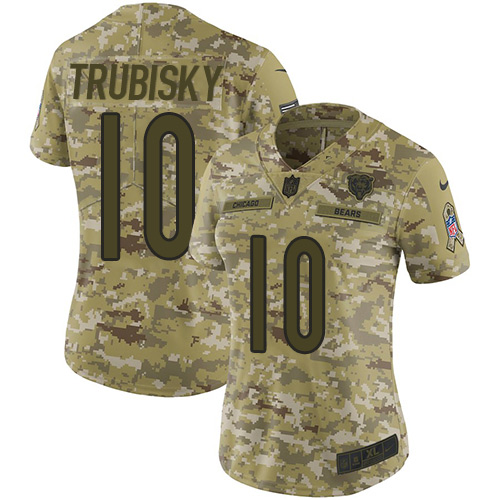 Nike Bears #10 Mitchell Trubisky Camo Women's Stitched NFL Limited 2018 Salute to Service Jersey Nike Bears #10 Mitchell Trubisky Camo Women's Stitched NFL Limited 2018 Salute to Service Jersey