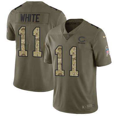 Nike Bears #11 Kevin White Olive Camo Youth Stitched NFL Limited 2017 Salute to Service Jersey