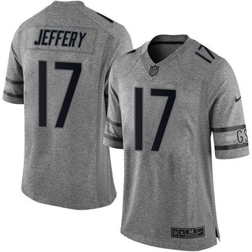 Nike Bears #17 Alshon Jeffery Gray Men's Stitched NFL Limited Gridiron Gray Jersey Nike Bears #17 Alshon Jeffery Gray Men's Stitched NFL Limited Gridiron Gray Jersey