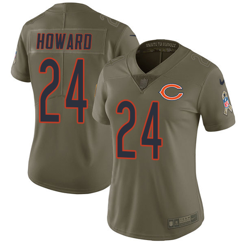 Nike Bears #24 Jordan Howard Olive Women's Stitched NFL Limited 2017 Salute to Service Jersey