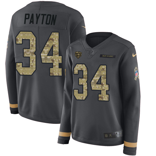 Nike Bears #34 Walter Payton Anthracite Salute to Service Nike Bears #34 Walter Payton Anthracite Salute to Service