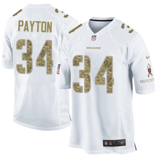 Nike Bears #34 Walter Payton White Men's Stitched NFL Limited Salute to Service Jersey Nike Bears #34 Walter Payton White Men's Stitched NFL Limited Salute to Service Jersey