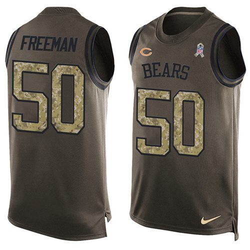 Nike Bears #50 Jerrell Freeman Green Men's Stitched NFL Limited Salute To Service Tank Top Jersey Nike Bears #50 Jerrell Freeman Green Men's Stitched NFL Limited Salute To Service Tank Top Jersey