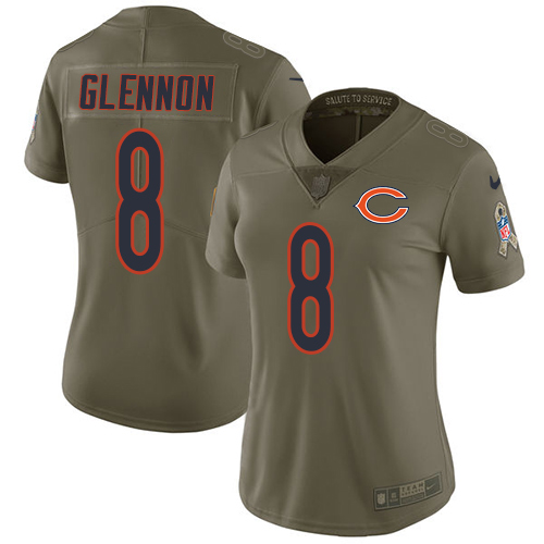 Nike Bears #8 Mike Glennon Olive Women's Stitched NFL Limited 2017 Salute to Service Jersey Nike Bears #8 Mike Glennon Olive Women's Stitched NFL Limited 2017 Salute to Service Jersey