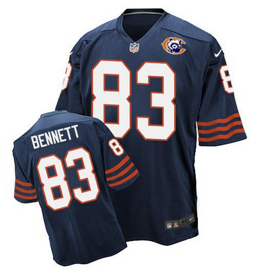 Nike Bears #83 Martellus Bennett Navy Blue Throwback Men's Stitched NFL Elite Jersey Nike Bears #83 Martellus Bennett Navy Blue Throwback Men's Stitched NFL Elite Jersey