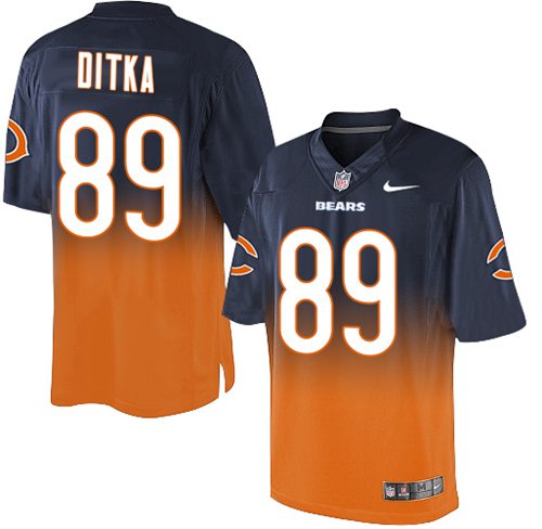 Nike Bears #89 Mike Ditka Navy Blue Orange Men's Stitched NFL Elite Fadeaway Fashion Jersey Nike Bears #89 Mike Ditka Navy Blue Orange Men's Stitched NFL Elite Fadeaway Fashion Jersey