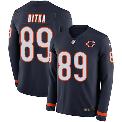 Nike Bears #89 Mike Ditka Navy Blue Team Color Men's Stitched NFL Limited Therma Long Sleeve Jersey Nike Bears #89 Mike Ditka Navy Blue Team Color Men's Stitched NFL Limited Therma Long Sleeve Jersey
