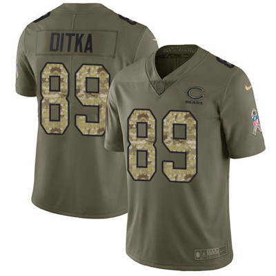 Nike Bears #89 Mike Ditka Olive Camo Youth Stitched NFL Limited 2017 Salute to Service Jersey