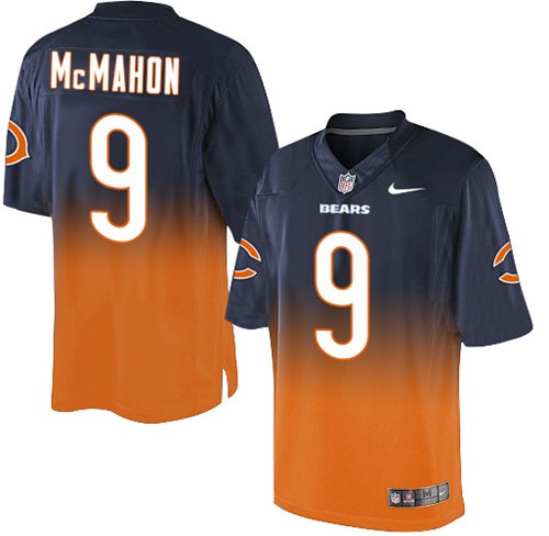 Nike Bears #9 Jim McMahon Navy Blue Orange Men's Stitched NFL Elite Fadeaway Fashion Jersey Nike Bears #9 Jim McMahon Navy Blue Orange Men's Stitched NFL Elite Fadeaway Fashion Jersey