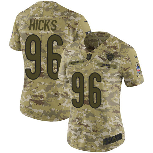 Nike Bears #96 Akiem Hicks Camo Women's Stitched NFL Limited 2018 Salute to Service Jersey Nike Bears #96 Akiem Hicks Camo Women's Stitched NFL Limited 2018 Salute to Service Jersey