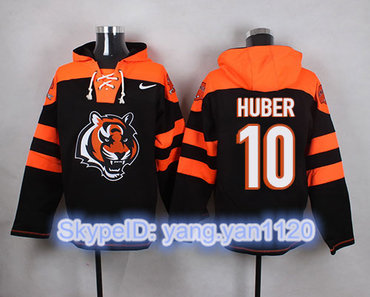 Nike Bengals #10 Kevin Huber Black Player Pullover NFL Hoodie